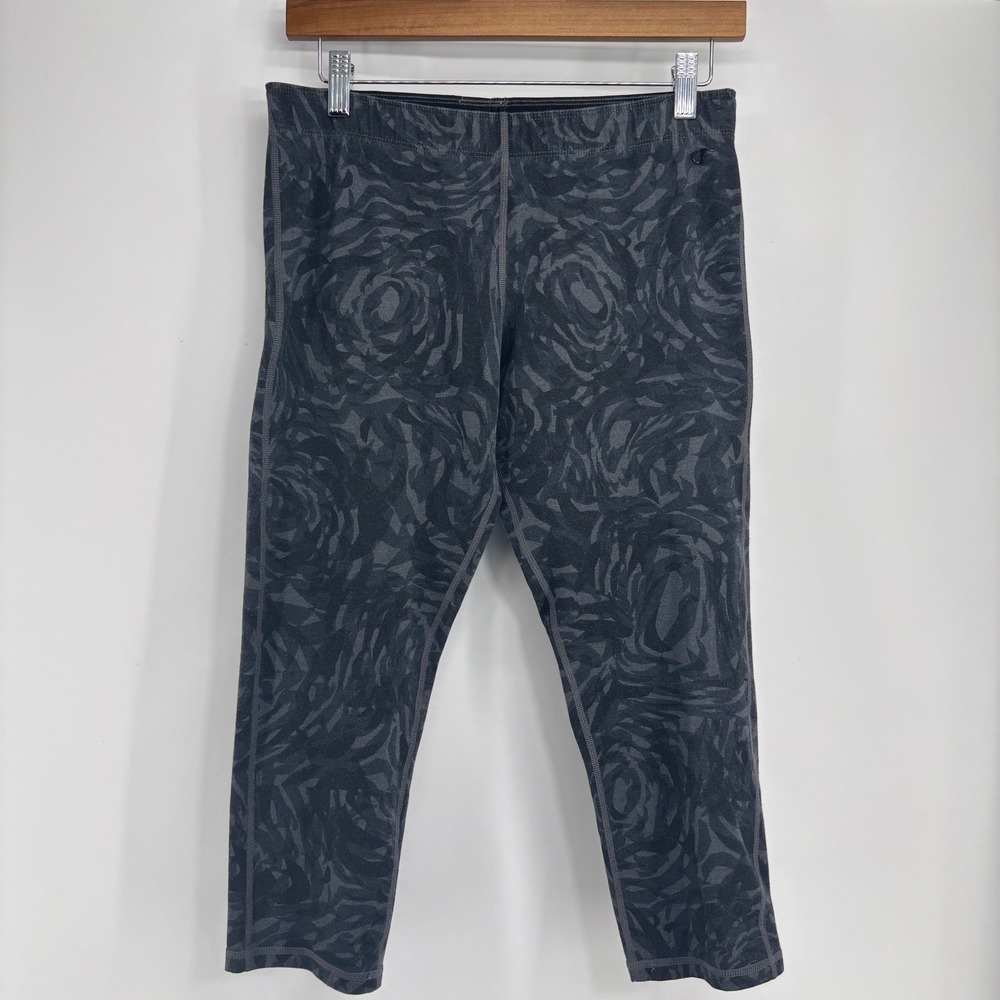 Champion Authentic Women Cropped Camo Leggings Grey Black Swirl Large